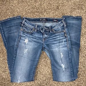 Womens Silver super stretch jeans size 28 length 33